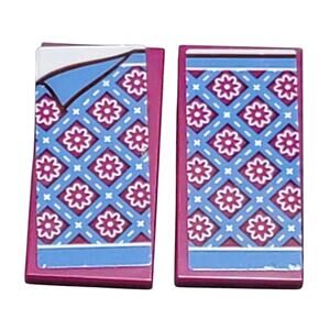 LEGO Magenta Flower Bedspread 2x4 Tile Lot 2 Pc 41126 Heartlake Riding Club Part